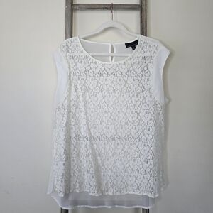 ⭐️40% Off⭐️ Cynthia Rowley White Lace Sleeveless Top